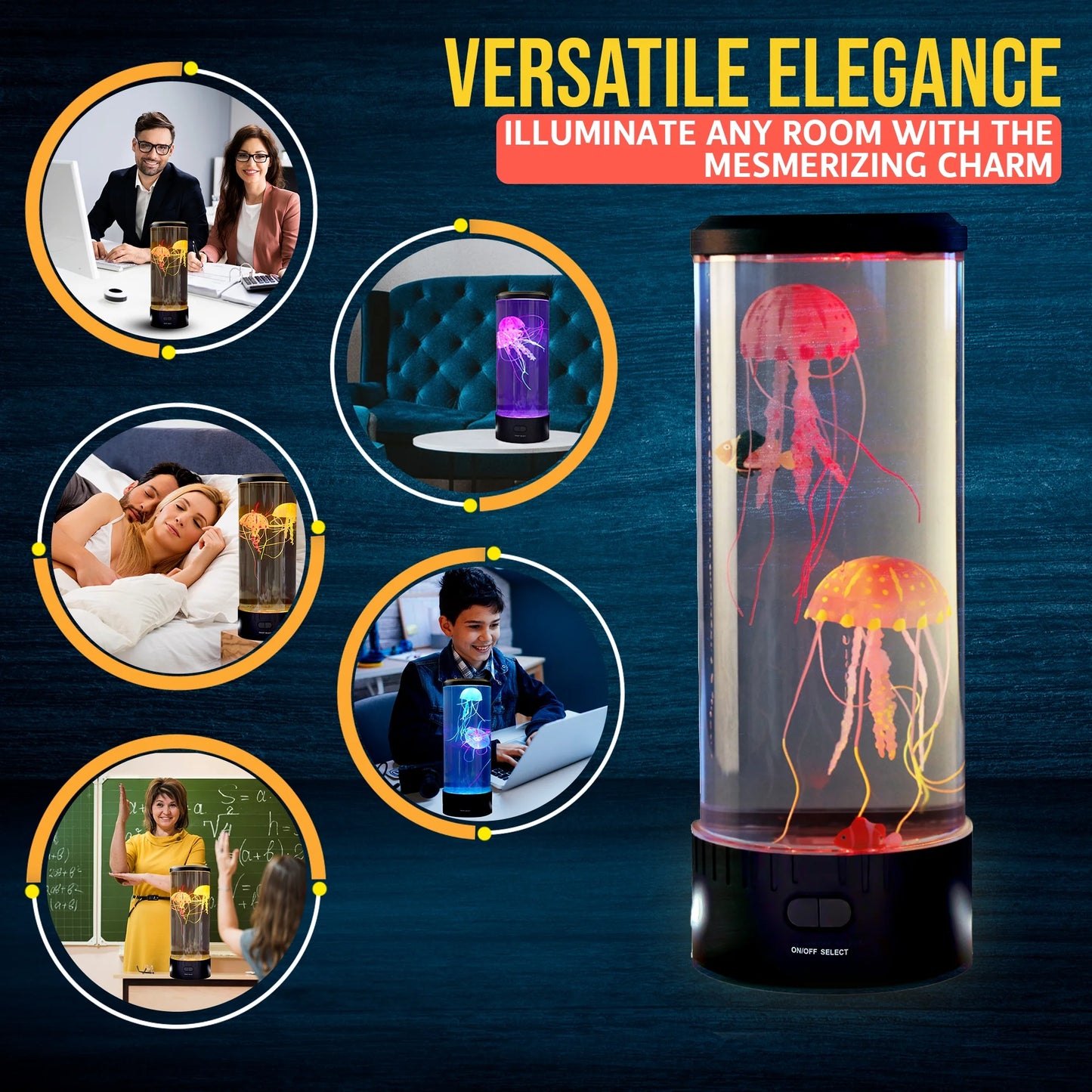 Giftable Jellyfish Lamp, Nightly Lifelike Desk Jellyfish Aquarium, Electric Jellyfish LED Light with 18 Color Changing Remote Control for Home Decor & Men Women and Kids