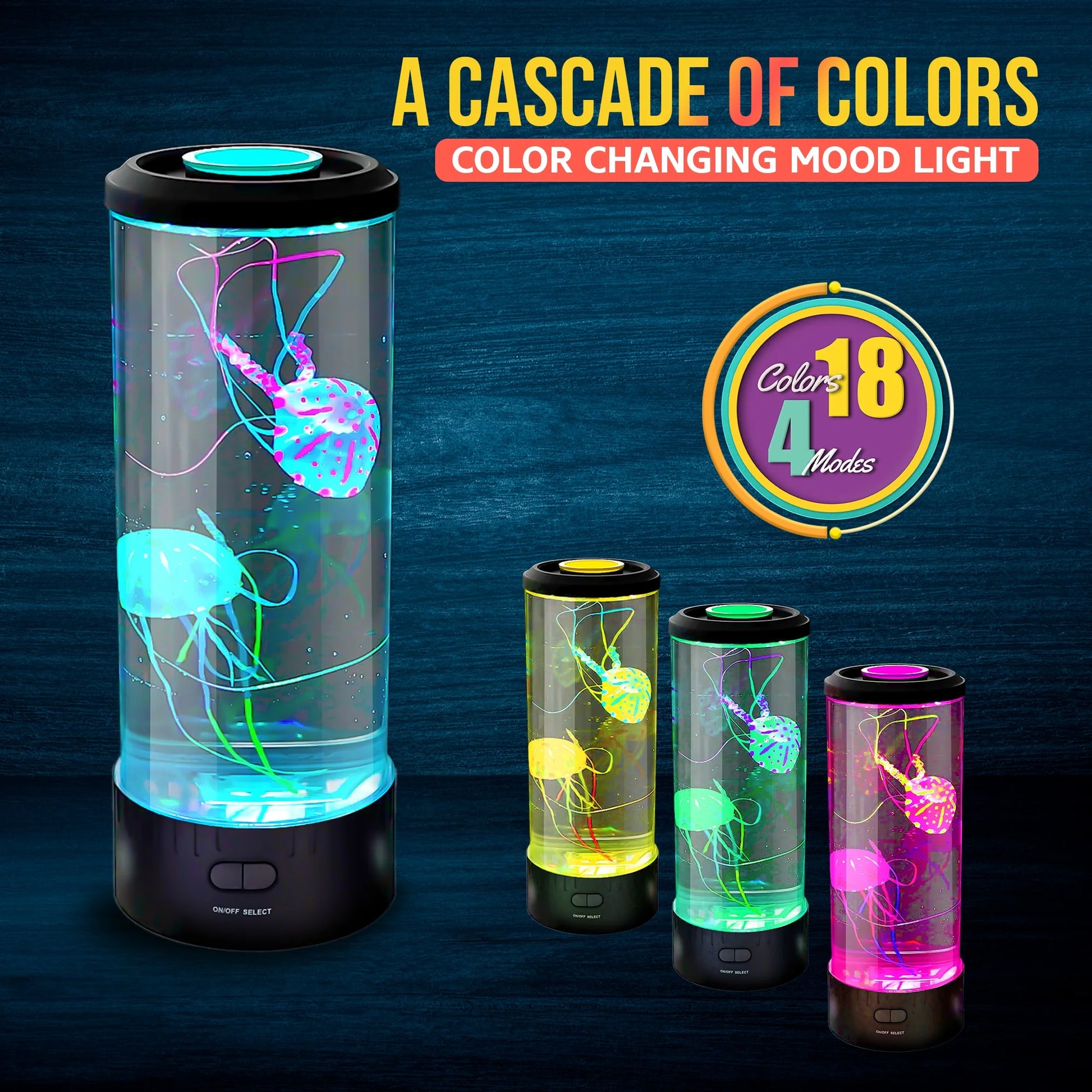 Giftable Jellyfish Lamp, Nightly Lifelike Desk Jellyfish Aquarium, Electric Jellyfish LED Light with 18 Color Changing Remote Control for Home Decor & Men Women and Kids