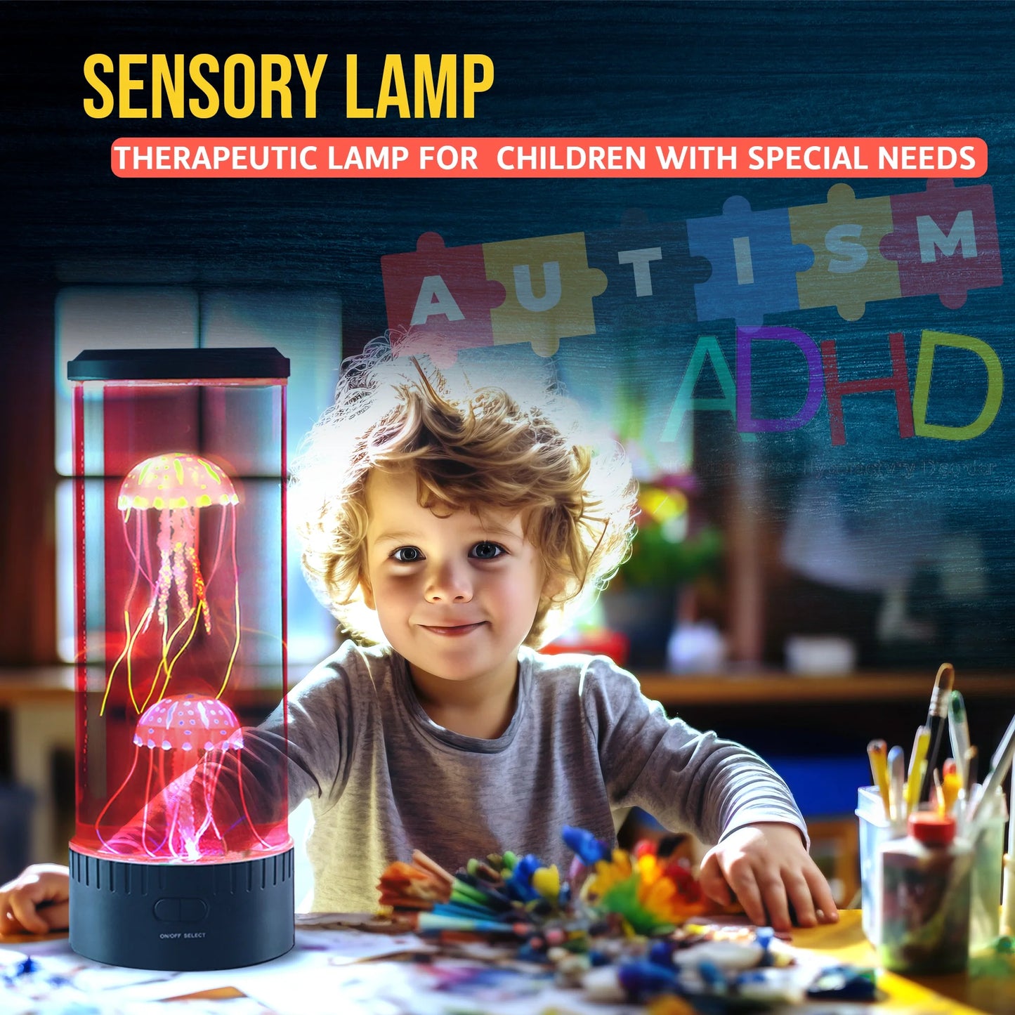 Giftable Jellyfish Lamp, Nightly Lifelike Desk Jellyfish Aquarium, Electric Jellyfish LED Light with 18 Color Changing Remote Control for Home Decor & Men Women and Kids